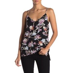 Catherine Malandrino women's Black Floral Print Tank Top/Cami size M $88